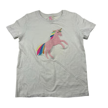 Load image into Gallery viewer, Girls Cotton On, soft feel tee / top, embroidered unicorn, GUC, size 5,  