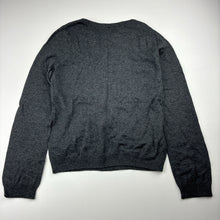 Load image into Gallery viewer, Girls H&amp;M, grey knitted cotton sweater / jumper, bows, EUC, size 7-8,  