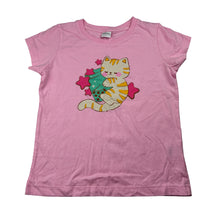 Load image into Gallery viewer, Girls Besico, pink cotton tee / top, cat, EUC, size 8,  