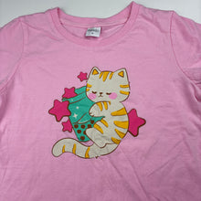 Load image into Gallery viewer, Girls Besico, pink cotton tee / top, cat, EUC, size 8,  
