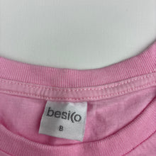 Load image into Gallery viewer, Girls Besico, pink cotton tee / top, cat, EUC, size 8,  