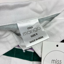 Load image into Gallery viewer, Girls Mango, loose fit striped cotton polo shirt top, NEW, size 9,  