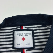 Load image into Gallery viewer, Boys Denim &amp; Flower, navy Christmas tee / top, EUC, size 7,  