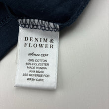 Load image into Gallery viewer, Boys Denim &amp; Flower, navy Christmas tee / top, EUC, size 7,  