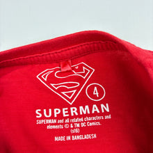 Load image into Gallery viewer, Boys DC Comics, Superman cotton tee / top, EUC, size 4,  