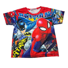 Load image into Gallery viewer, Boys lightweight, stretchy tee / top, Batman &amp; Spiderman, EUC, size 5,  