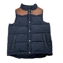 Load image into Gallery viewer, Boys Indie, thick navy puffer vest, faux leather trim, GUC, size 7,  