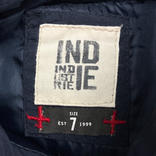 Load image into Gallery viewer, Boys Indie, thick navy puffer vest, faux leather trim, GUC, size 7,  