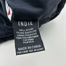 Load image into Gallery viewer, Boys Indie, thick navy puffer vest, faux leather trim, GUC, size 7,  