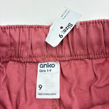 Load image into Gallery viewer, Girls Anko, pink lyocell/linen/cotton pants, elasticated, Inside leg: 53cm, NEW, size 9,  