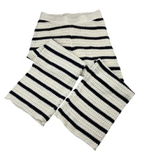Load image into Gallery viewer, Girls striped, knit pants, elasticated, no labels, Inside leg: 40cm, W: 25cm across unstretched, EUC, size 4-5,  