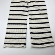 Load image into Gallery viewer, Girls striped, knit pants, elasticated, no labels, Inside leg: 40cm, W: 25cm across unstretched, EUC, size 4-5,  