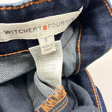 Load image into Gallery viewer, Girls Witchery, dark stretch denim jeans, W: 30cm across, Inside leg: 62cm, EUC, size 8,  