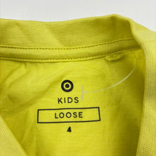 Load image into Gallery viewer, Unisex Target, loose fit yellow cotton tee / top, EUC, size 4,  