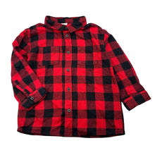 Load image into Gallery viewer, Boys H&amp;M, checked flannel cotton long sleeve shirt, EUC, size 2,  