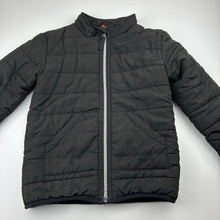 Load image into Gallery viewer, Boys Tilt, black zip up jacket / coat, pilling on cuffs, FUC, size 6,  