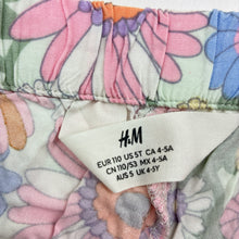 Load image into Gallery viewer, Girls H&amp;M, floral lightweight viscose pants, elasticated, Inside leg: 39.5cm, EUC, size 5,  