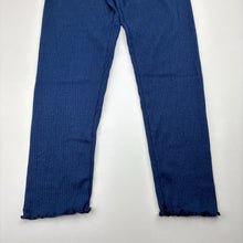 Load image into Gallery viewer, Girls Milkshake, navy ribbed leggings, elasticated, Inside leg: 48cm, EUC, size 8,  