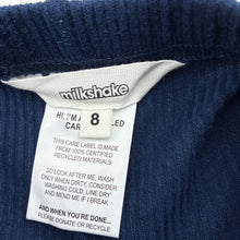 Load image into Gallery viewer, Girls Milkshake, navy ribbed leggings, elasticated, Inside leg: 48cm, EUC, size 8,  