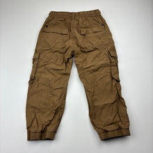 Load image into Gallery viewer, Boys Next, lined cotton cargo pants, elasticated, Inside leg: 34.5cm, GUC, size 3-4,  