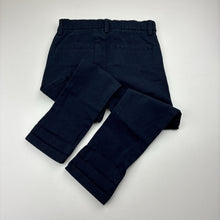 Load image into Gallery viewer, Boys Next, navy stretch cotton chino pants, adjustable, Inside leg: 42cm, EUC, size 4,  