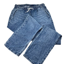 Load image into Gallery viewer, Boys H&amp;M, blue denim jogger jeans, elasticated, Inside leg: 68cm, EUC, size 14,  