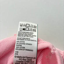 Load image into Gallery viewer, Girls M&amp;S, pink ribbed cotton bodysuit / romper, ducks, EUC, size 0000,  