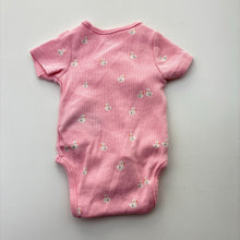 Load image into Gallery viewer, Girls M&amp;S, pink ribbed cotton bodysuit / romper, ducks, EUC, size 0000,  
