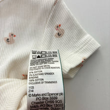 Load image into Gallery viewer, Unisex M&amp;S, white ribbed cotton bodysuit / romper, ducks, EUC, size 0000,  