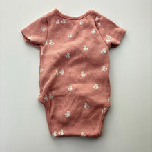 Load image into Gallery viewer, Girls M&amp;S, pink ribbed cotton bodysuit / romper, ducks, EUC, size 0000,  