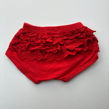 Load image into Gallery viewer, Girls Dymples, stretchy ruffle bloomers / nappy cover, GUC, size 0,  