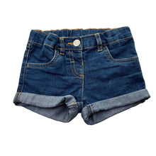 Load image into Gallery viewer, Girls H&amp;T, blue stretch denim shorts, adjustable, GUC, size 1,  