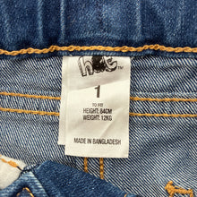 Load image into Gallery viewer, Girls H&amp;T, blue stretch denim shorts, adjustable, GUC, size 1,  