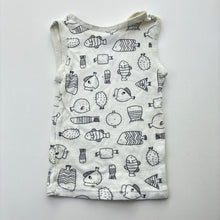 Load image into Gallery viewer, Unisex Target, soft cotton singlet top, fish, EUC, size 0000,  