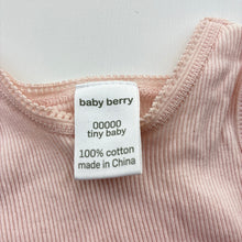 Load image into Gallery viewer, Girls Baby Berry, pink ribbed cotton singlet top, GUC, size 00000,  