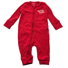 Load image into Gallery viewer, Unisex Next, red ribbed cotton zip romper, Santa, EUC, size 00,  