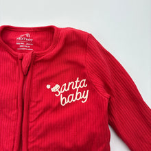 Load image into Gallery viewer, Unisex Next, red ribbed cotton zip romper, Santa, EUC, size 00,  