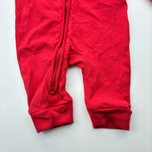 Load image into Gallery viewer, Unisex Next, red ribbed cotton zip romper, Santa, EUC, size 00,  
