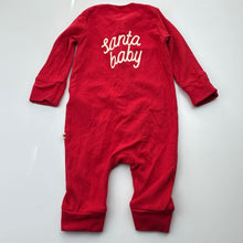 Load image into Gallery viewer, Unisex Next, red ribbed cotton zip romper, Santa, EUC, size 00,  