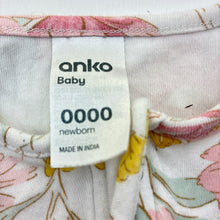 Load image into Gallery viewer, Girls Anko, floral soft cotton zip coverall / romper, GUC, size 0000,  