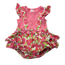 Load image into Gallery viewer, Girls Ollie's Place, pink floral cotton romper, EUC, size 00,  