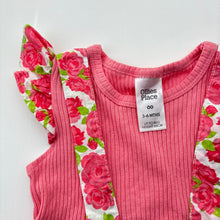Load image into Gallery viewer, Girls Ollie's Place, pink floral cotton romper, EUC, size 00,  