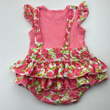 Load image into Gallery viewer, Girls Ollie's Place, pink floral cotton romper, EUC, size 00,  