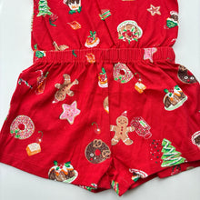 Load image into Gallery viewer, Girls Anko, cotton Christmas playsuit romper, GUC, size 1,  