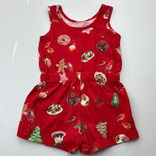 Load image into Gallery viewer, Girls Anko, cotton Christmas playsuit romper, GUC, size 1,  