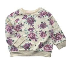 Load image into Gallery viewer, Girls Dymples, floral fleece lined sweater / jumper, EUC, size 1,  