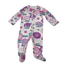 Load image into Gallery viewer, Girls Target, floral organic cotton blend zip coverall / romper, EUC, size 000,  