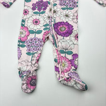 Load image into Gallery viewer, Girls Target, floral organic cotton blend zip coverall / romper, EUC, size 000,  
