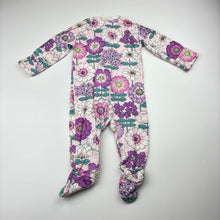Load image into Gallery viewer, Girls Target, floral organic cotton blend zip coverall / romper, EUC, size 000,  
