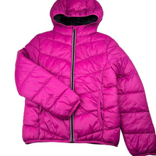 Load image into Gallery viewer, Girls Lily &amp; Dan, hooded puffer jacket / coat, mark upper left sleeve, FUC, size 10,  